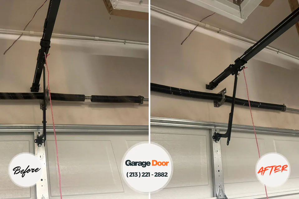 Before and after: garage door repair Ansted, WV
